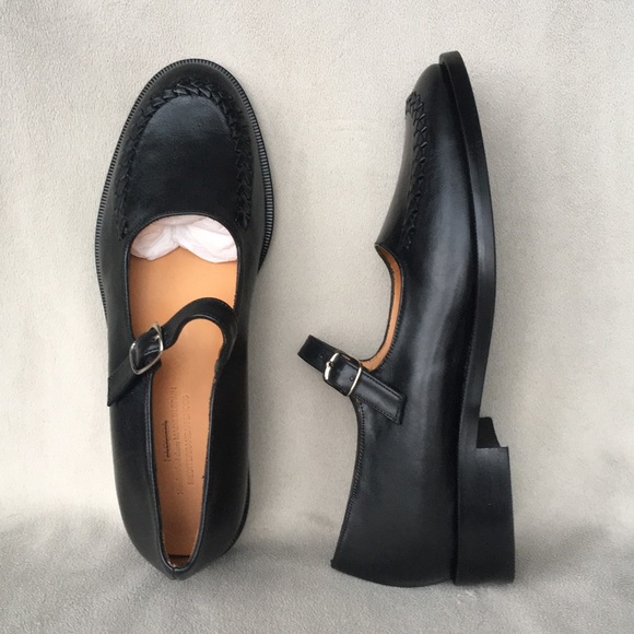New Naguisa Berri Black Leather Mary Jane Flats 39 - Picture 10 of 11